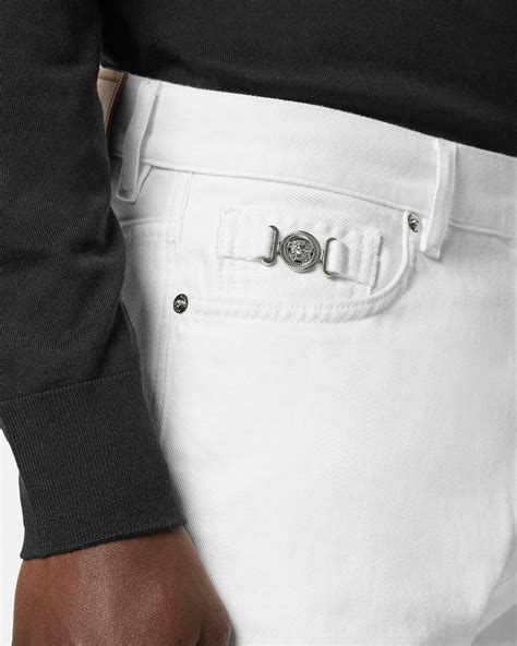 versace mantas fit white jeans|Regular.